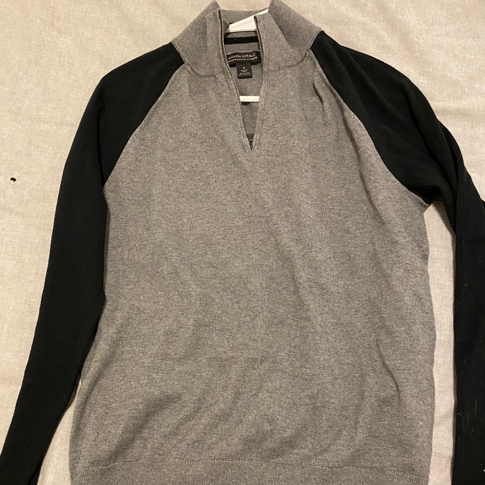 Banana Republic cotton cashmere half-zip sweater